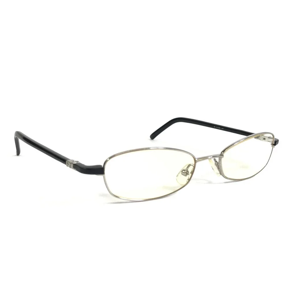 Vintage Ralph Lauren Eyeglasses Frames RL1503 ERT Silver Black Cat Eye 48-18-130